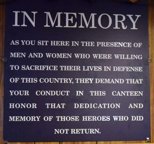 VFW Post 549 Canteen in memory sign